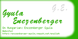 gyula enczenberger business card
